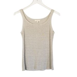 EILEEN FISHER Lightweight Linen Silk Tank Top Heathered Tan Size Petite Small